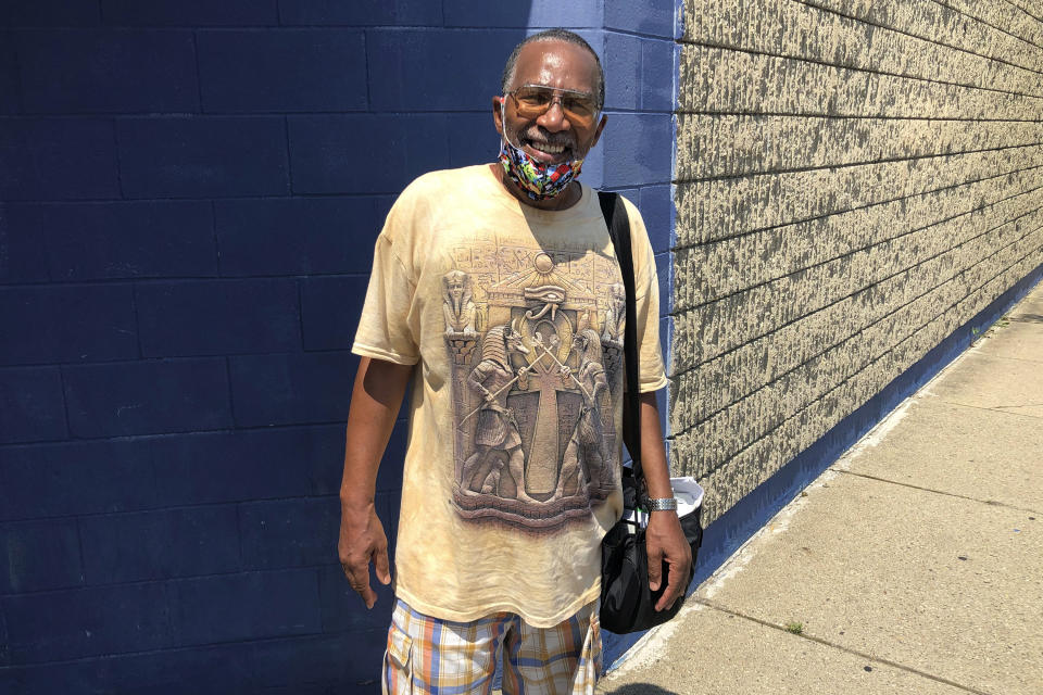 Victor Gibson poses for a photo July 9, 2020, in Detroit. Despite fears that the coronavirus pandemic will worsen, Gibson said he's not planning to take advantage of Michigan's expanded vote-by-mail system when he casts his ballot in November. The retired teacher from Detroit just isn't sure he can trust it. Many Black voters across the U.S. share similar concerns and are planning to vote in person on Election Day, even as voting by mail expands to more states as a safety precaution during the pandemic. (AP Photo/Corey Williams)