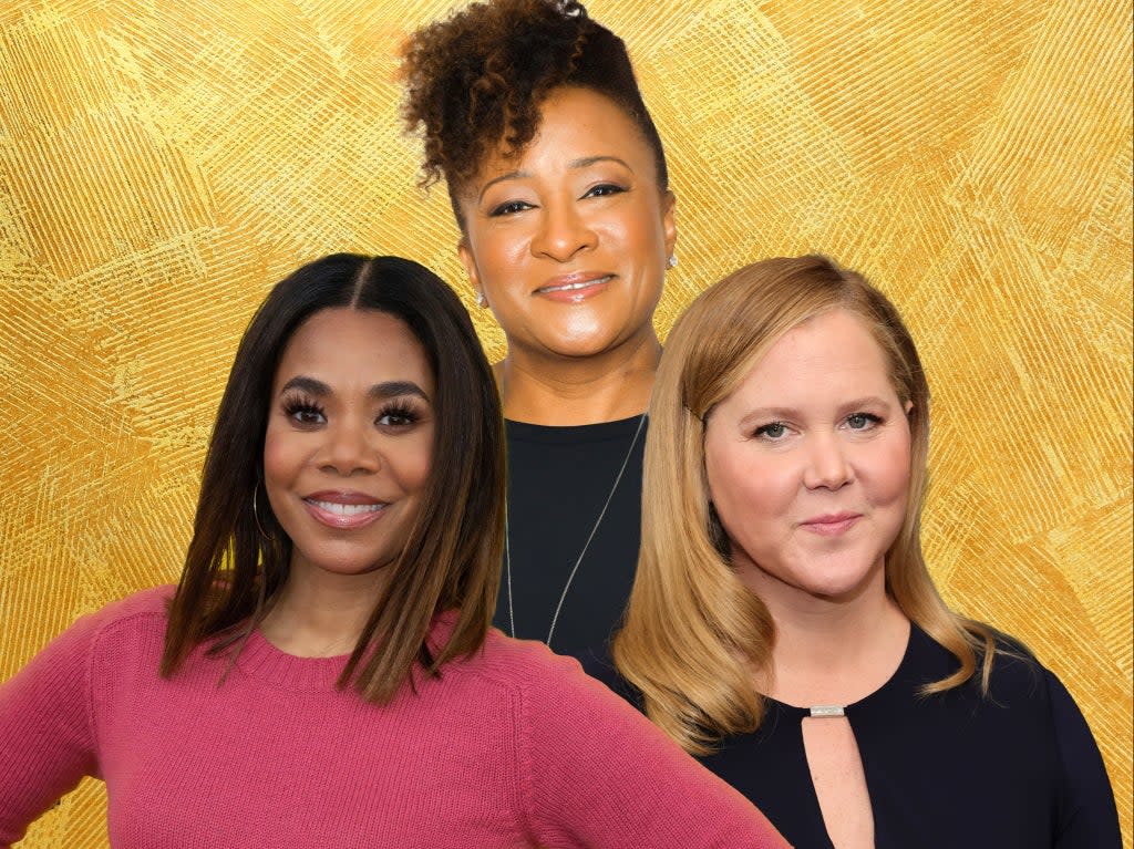 Tres son multitud: Regina Hall, Wanda Sykes y Amy Schumer (D-I) conforman el trío que presentará los Óscar este año (Suzanne Cordeiro/Robin Eckenroth/Jamie McCarthy/Getty Images/iStock)