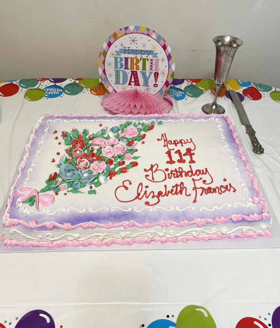 A big cake marked the occasion. (Courtesy Ethel Harrison)