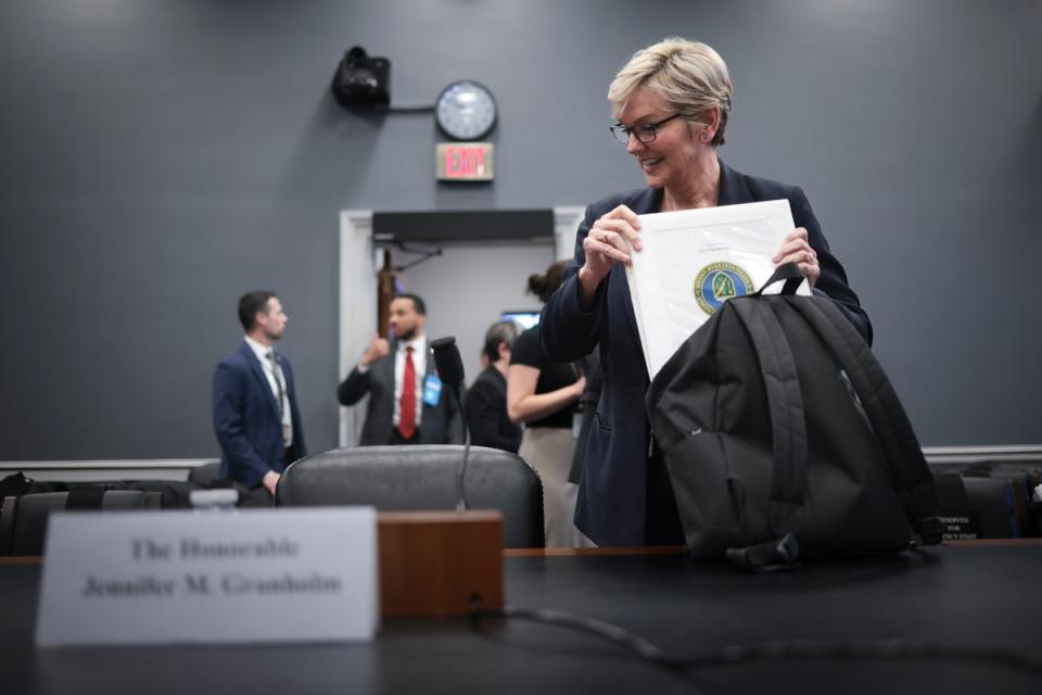 Energy secretary Jennifer Granholm (pictured) told Congress on Wednesday that the new warhead is set to be used on ballistic missiles launched from submarines (Getty Images)