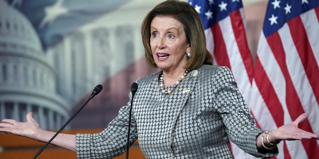 House Speaker Nancy Pelosi at a press conference on March 3, 2022.