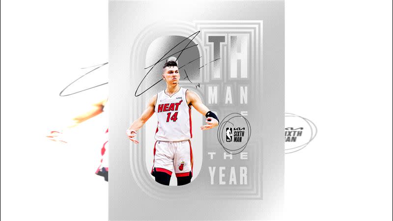 熱火希洛（Tyler Herro）當選最佳第6人。（圖／翻攝自熱火推特）