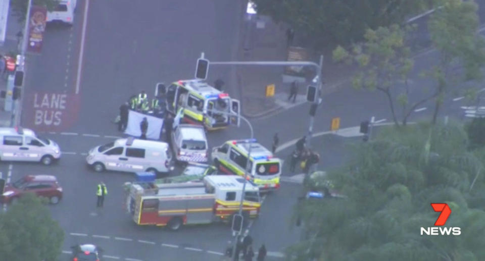 The incident caused traffic delays in Brisbane on Tuesday morning. Source: 7News