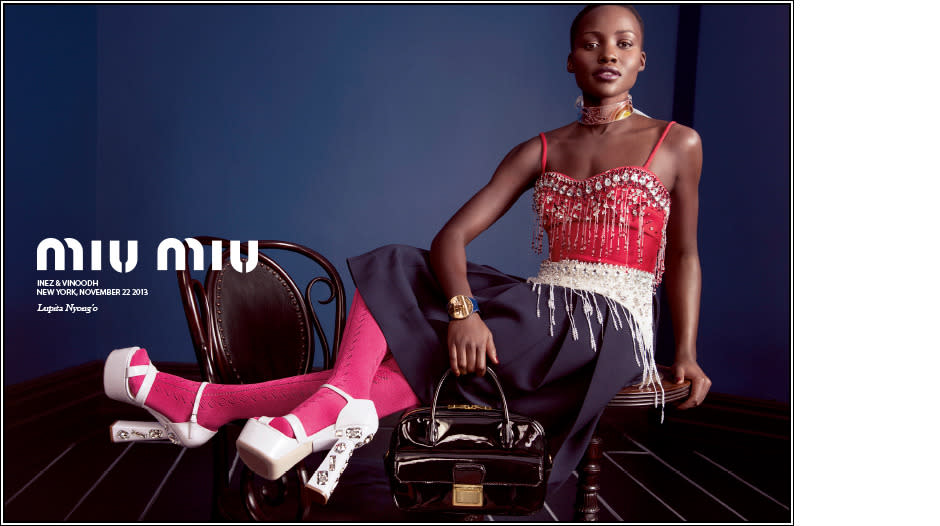 Lupita Nyong’o in the Spring 2014 Miu Miu campaign. 