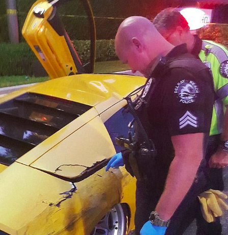 Investigation: Police are deciding whether to bring charges against the Lamborghini driver (Delray Beach Police)