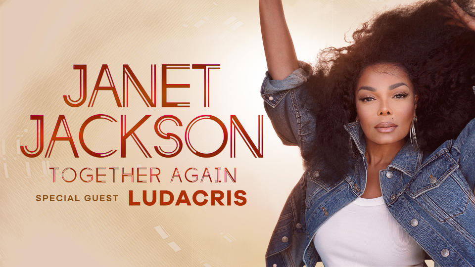 Janet Jackson posing on tour promo