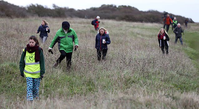 Search parties trawl Durlston Country Park in Dorset on Saturday. Source: AAP