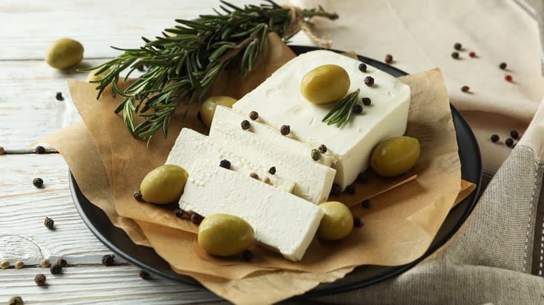 Feta cheese with olives