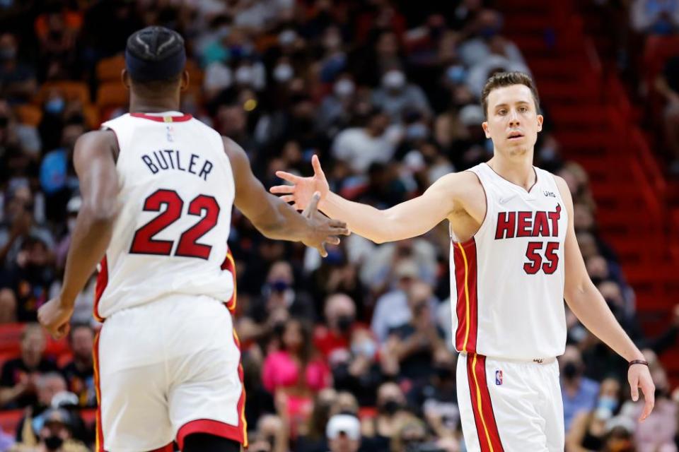 Miami’s Duncan Robinson averaged 11.4 points against Boston in the Eastern Conference finals, up from 6.5 points against New York in the East semi-finals.