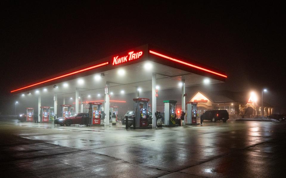 Kwik Trip store #290, 7880 S. 10th St. in Oak Creek pictured at night.