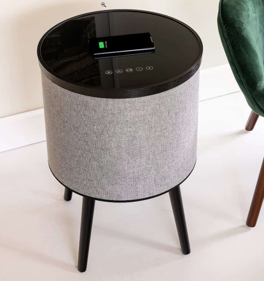 side table with built in table-top charger