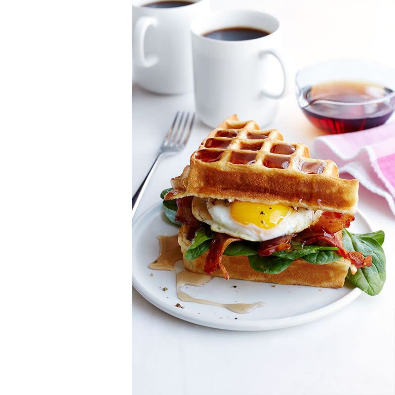 Buttermilk Waffle, Bacon, and Egg Sandwich