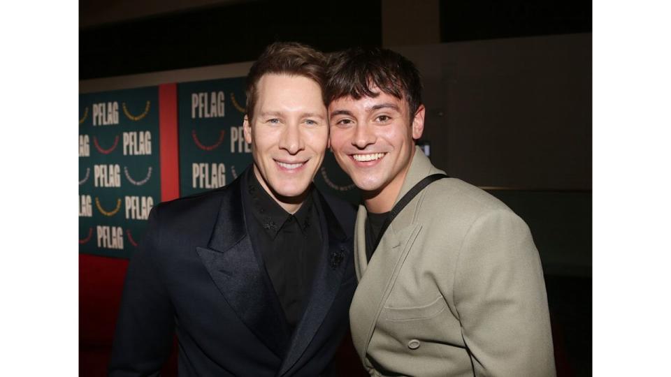 Dustin Lance Black and Tom Daley smiling