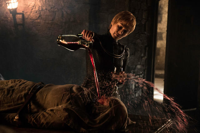 Lena Headey as Cersei Lannister tortures Hannah Waddingham&#39;s Septa Unella in Game of Thrones&#39; S6 finale The Winds of Winter (HBO/Sky Atlantic)