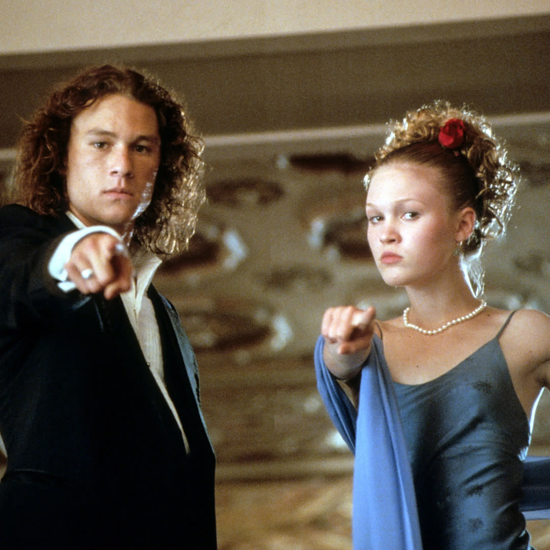  Heath ledger and julia stiles in 10 things i hate about you. 