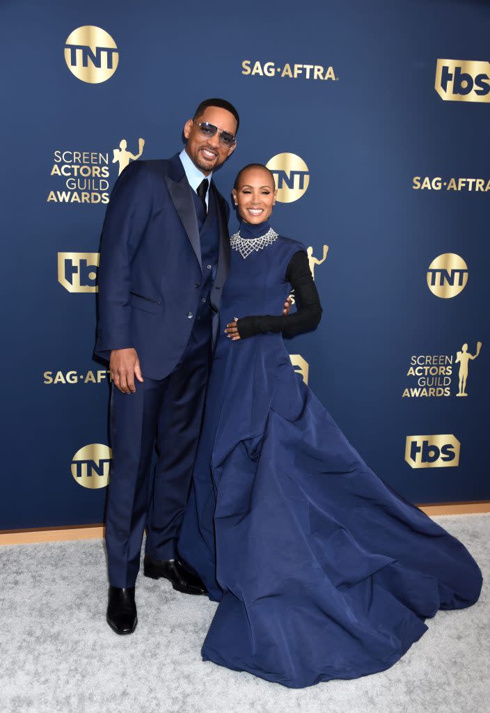 Will and Jada Pinkett Smith arrive at the 28th Screen Actors Guild Awards at Barker Hangar in Santa Monica, California on Feb. 27, 2022. - Credit: Gilbert Flores for Variety