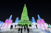 <p>With a 19-year history, Harbin’s Sun Island International Snow Sculpture Art Expo has received over 2.3 million visitors. (Photo: Tao Zhang/Getty Images) </p>