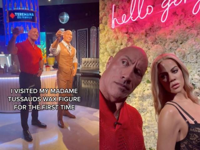 Dwayne 'The Rock' Johnson surprises fans at Madame Tussauds, CinemaCon in  Las Vegas