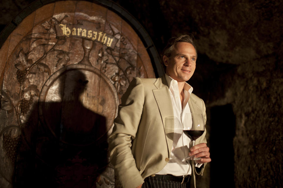 In this photo taken Thursday, Aug. 23, 2012 Jean-Charles Boisset stands inside a cave dating to 1864 and looks out at renovations taking place in the champagne cellar at the Buena Vista Winery in Sonoma, Calif. Many people think the California wine world came of age in 1976 after a famous tasting in Paris put the Golden State’s vintages on the world map. But for Boisset, new owner of the state’s oldest commercial winery, the state’s fine wine making traditions started a century before that. That’s why the Burgundian is building the future of 155-year-old Buena Vista Winery, a landmark known as the birthplace of California wine, on its past. He plans to make wines in September in the stately stone buildings and old wine caves for the first time in two decades. (AP Photo/Eric Risberg)