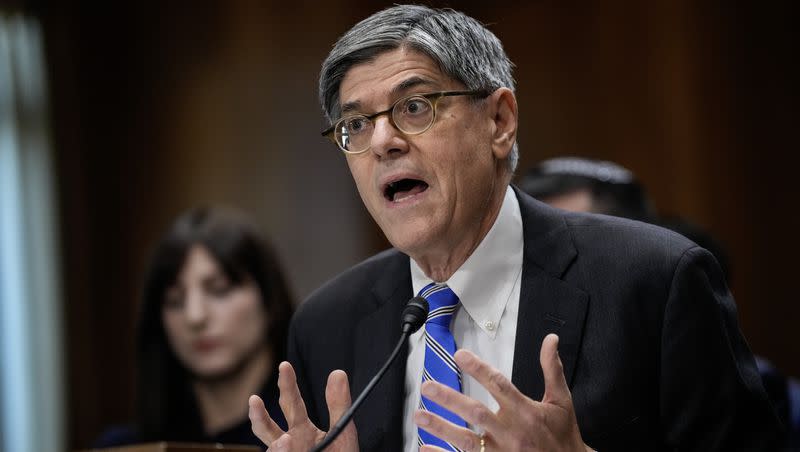 Jack Lew, President Joe Biden’s nominee to be the U.S. ambassador to Israel, testifies during a Senate Foreign Relations Committee confirmation hearing on Capitol Hill on Wednesday, Oct. 18, 2023, in Washington, D.C. Lew, a former Treasury secretary under President Barack Obama, was nominated by Biden in September after former U.S. Ambassador to Israel Thomas Nides left the position over the summer.