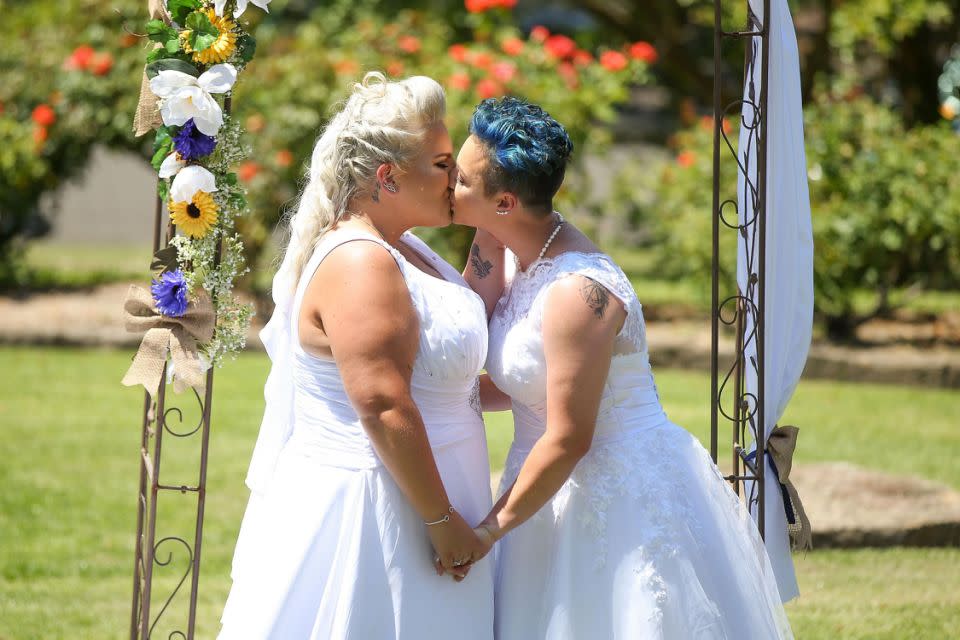 Lauren Price and Amy Laker have made history as Australia's first wife and wife. Photo: Getty