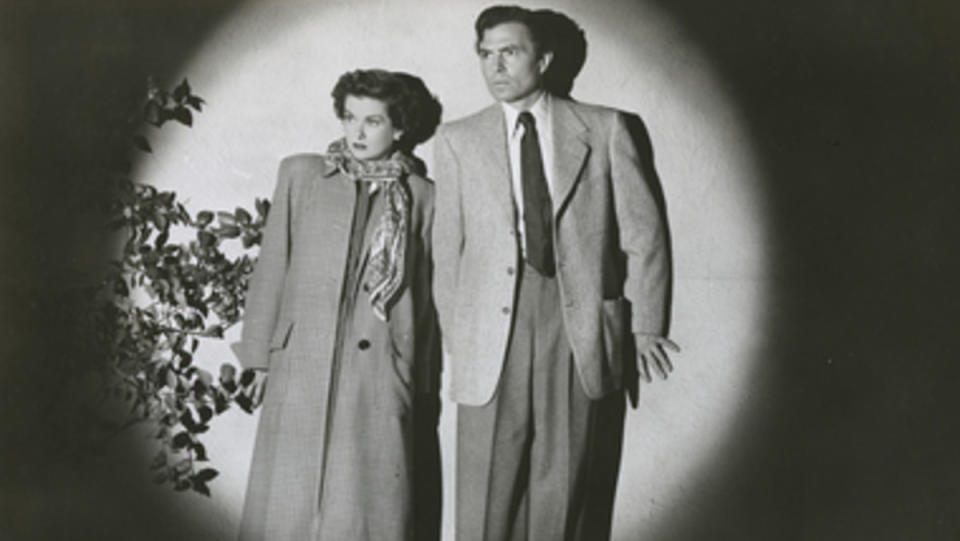 Geraldine Brooks and James Mason in The Reckless Moment 