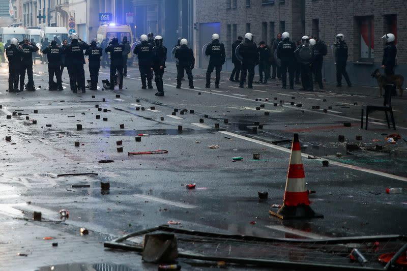 Protest against Belgium's COVID-19 restrictions, in Brussels