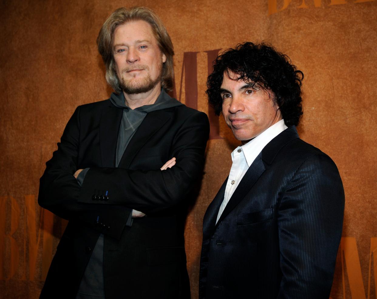Daryl Hall, left, and John Oates pictured together in Beverly Hills, Calif., in 2008.