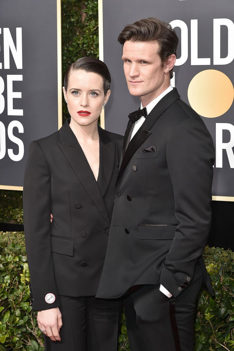 Claire, 33, was reportedly paid $50,000 per episode but it is unknown how much Matt, 35, was paid. The pair are here together at the 2018 Golden Globes. Source: Getty