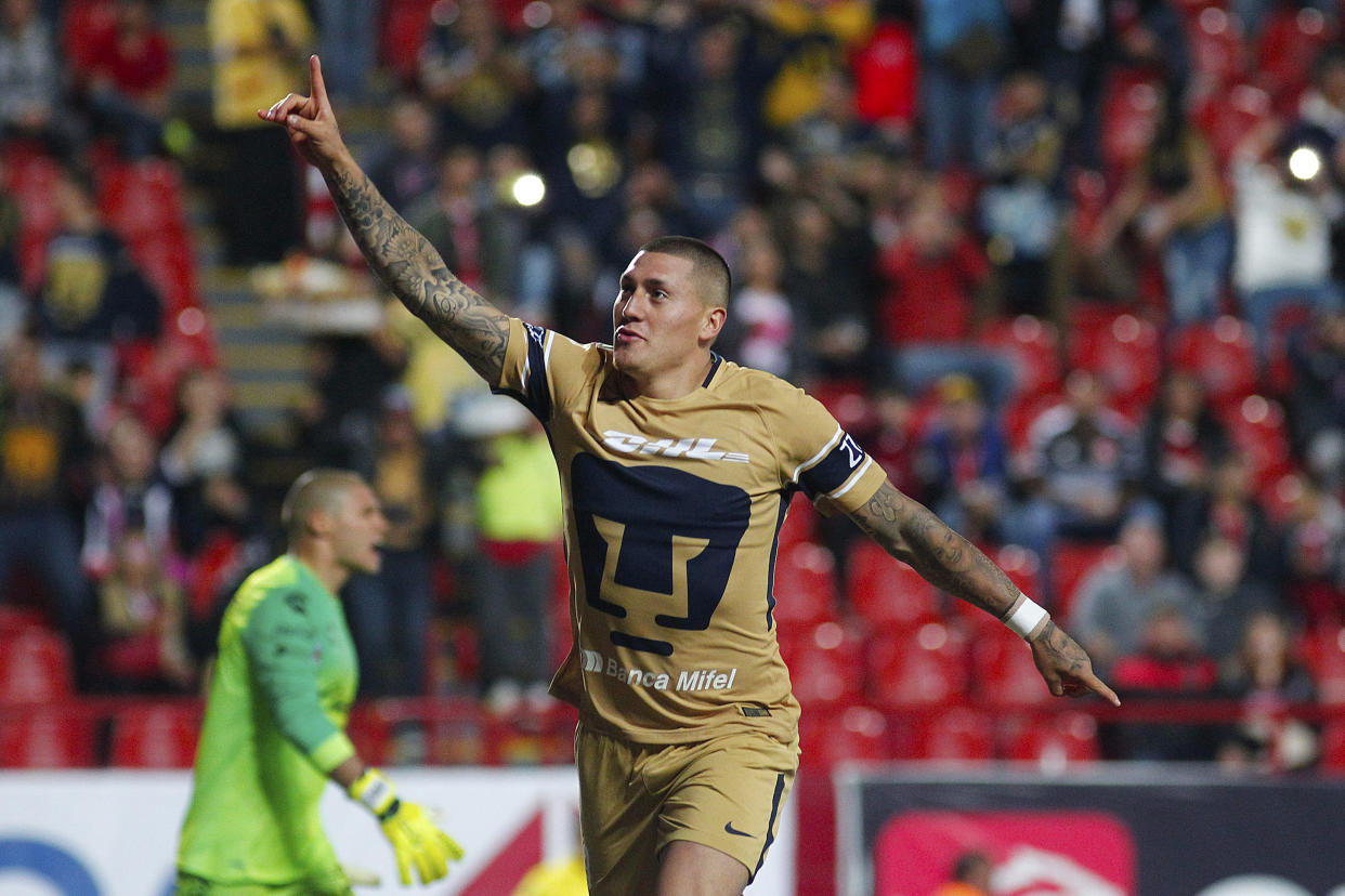 Nicolás Castillo en su paso por Pumas en el Torneo Clausura 2018 de la Liga Bancomer MX. / Foto: Jam Media