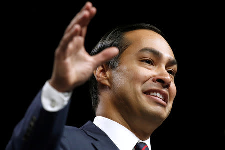 FILE PHOTO: Julian Castro, former United States Secretary of Housing and Urban Development, speaks at the Netroots Nation annual conference for political progressives in New Orleans, Louisiana, U.S. August 4, 2018. REUTERS/Jonathan Bachman/File Photo