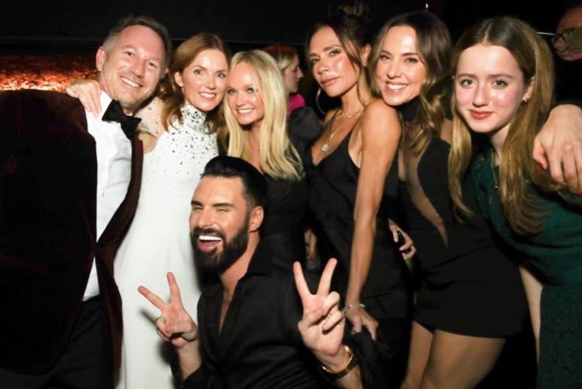 Mel B was noticably absent as the Spice Girls reunited for Geri Horner’s 50th birthday party  (Rylan Clark/Instagram)