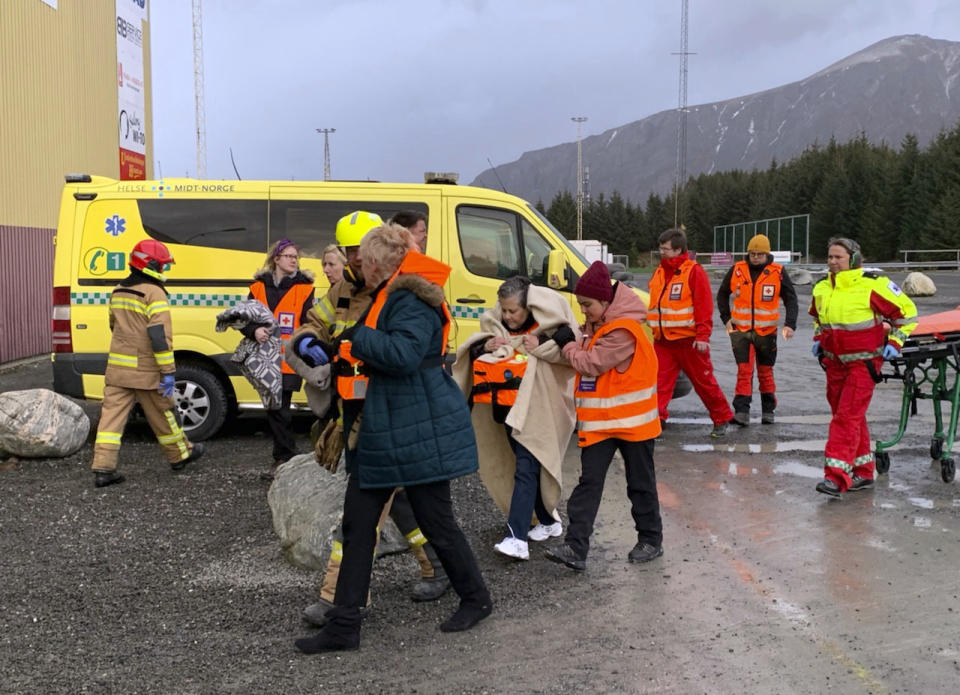 Passengers were rescued one-by-one from cruise ship Viking Sky. Source: AP