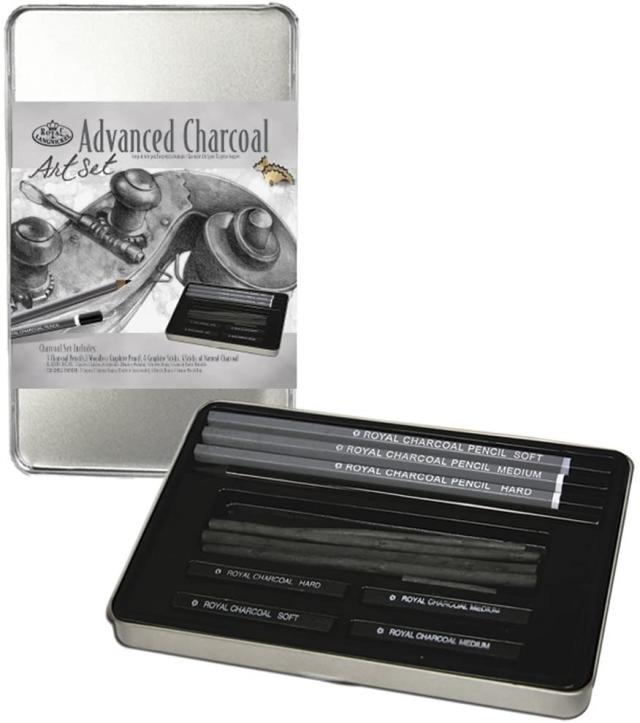  Royal & Langnickel Essentials(TM) Medium Charcoal Art Set W/Tin