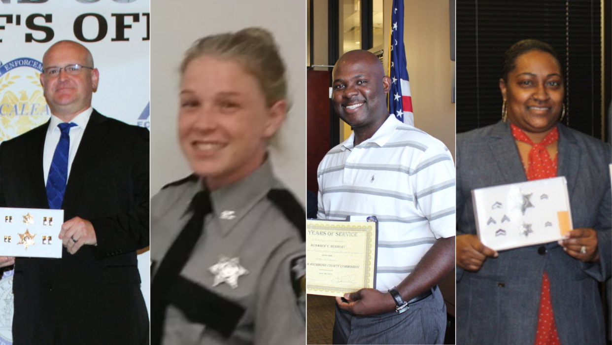 From left to right: Capt. Brandon Douglas Beckman, Deputy Allison Haley Walker, Sgt. Aunarey V. Herbert, Cpl. Melissa C. Allen.