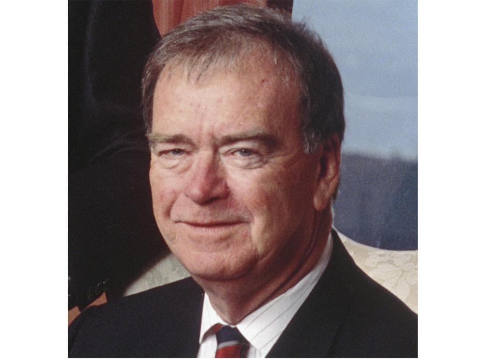 FILE - This undated image shows former chairman of The Associated Press Frank A. Daniels. Daniels Jr. has died at 90. His son says he died Thursday, June 30, 2022. In addition to his service on the board of directors of the not-for-profit news cooperative, Daniels shepherded The News & Observer of Raleigh through an era of political and economic transformation in the New South. (AP Photo/File)