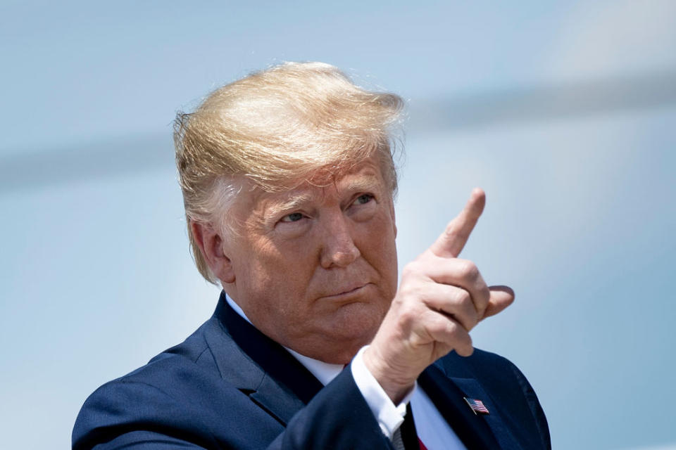 US President Donald Trump boards Air Force One at Joint Base Andrews in Maryland on June 26, 2019. | BRENDAN SMIALOWSKI—AFP/Getty Images