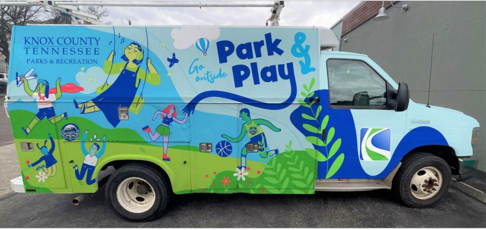 A rendering of the Knox County Parks and Recreation Park & Play. If families spot the mobile at a park, they are welcome to join the fun.