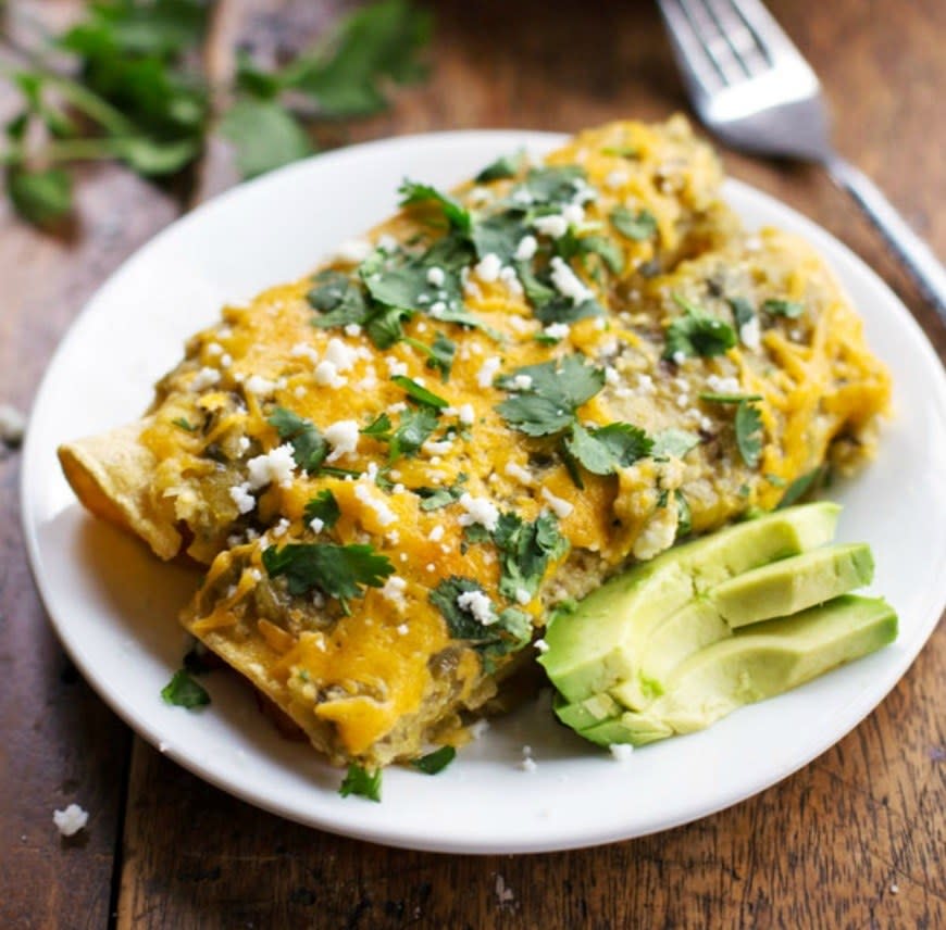 Butternut Squash and Mushroom Enchiladas from Pinch of Yum