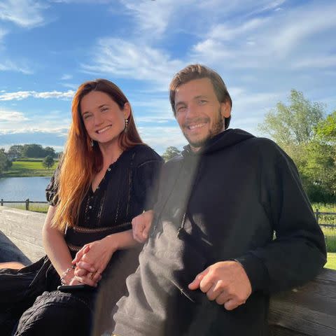 <p>Bonnie Wright Instagram</p> Bonnie Wright and Andrew Lococo in London on July 28, 2021.