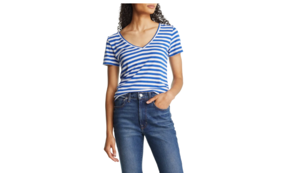 Blue striped t-shirt