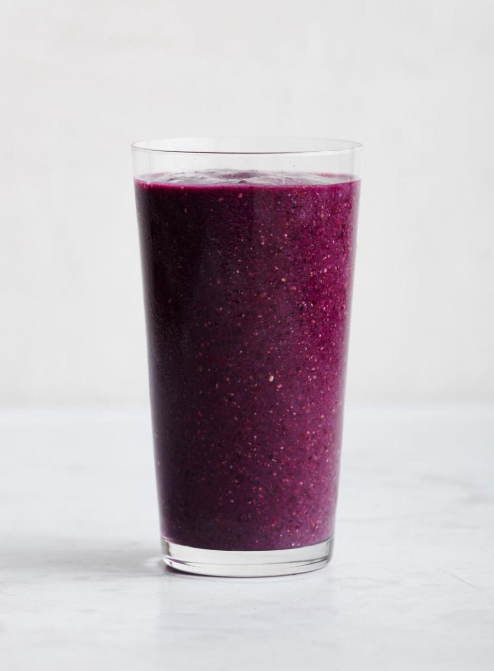 Berry, Beet, Mint, Lime, and Chia Seed Smoothie