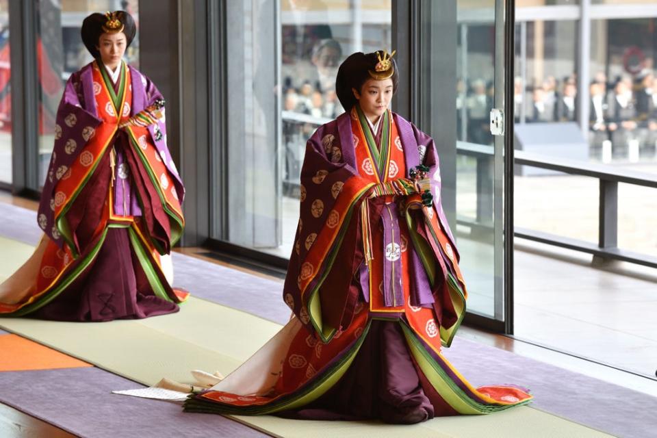 Princess Mako attends the enthronement ceremony at Tokyo’s Imperial Palace in 2019 (POOL/AFP via Getty Images)