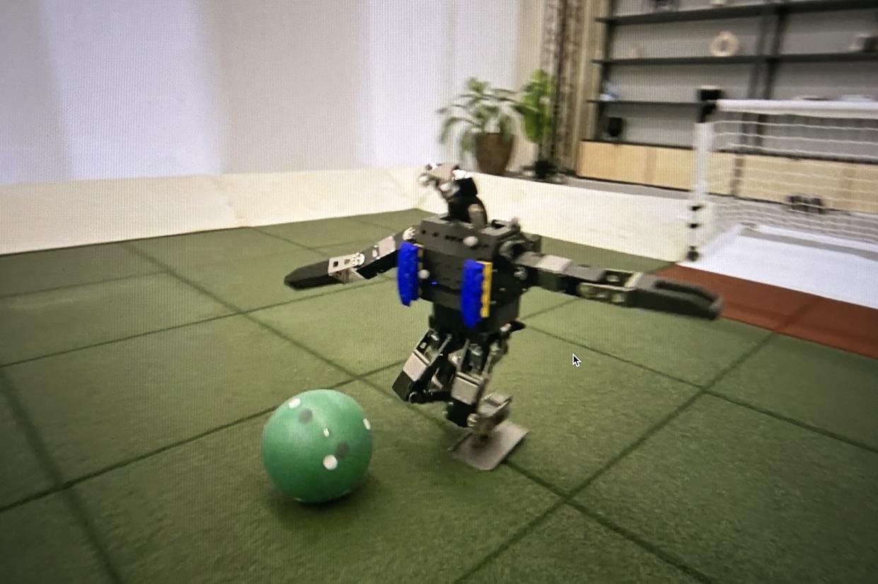 Robots in a Google AI lab were programmed merely to score a goal. Through AI, they trained themselves how to play soccer. 
