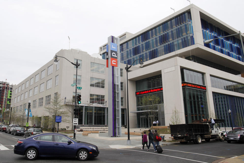 The new headquarters for National Public Radio (NPR) on North Capitol Street in Washington, Monday, April 15, 2013. NPR moved to a new headquarters facility with all digital equipment in Washington and is leaving its analog radio gear behind. The public radio network began broadcasting Saturday from its new home nine blocks north of the Capitol. NPR is consolidating its staff in one massive building after being spread across several sites for years. (AP Photo/Charles Dharapak)