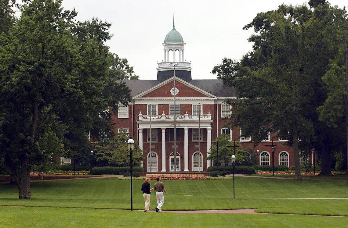 A 2003 file photo of the Alamance Building on the campus of Elon University in Elon, N.C.