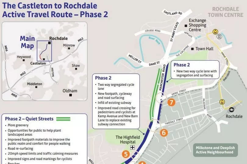 Castleton to Rochdale Travel Map plan