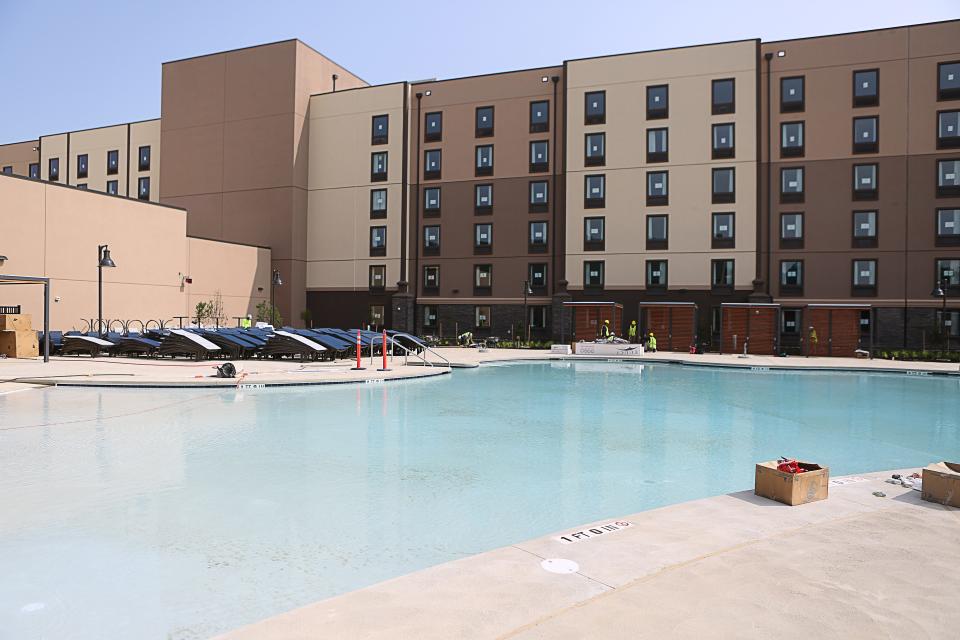 The outdoor pool at the soon-to-open Great Wolf Lodge Maryland located in Perryville, Md.