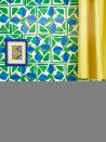 <p> Brightly colored abstract tiles are a brilliant way to channel the Mediterranean look, however tiling a surface is a big decision and not easy to change.&#xA0; </p> <p> For a simpler solution, why not try a wallpaper idea that gives the illusion of tiles? While it has a distinct Mediterranean flavor, this eye-catching wallpaper is actually based on original artwork by Cornish artist Sandra Blow. </p>