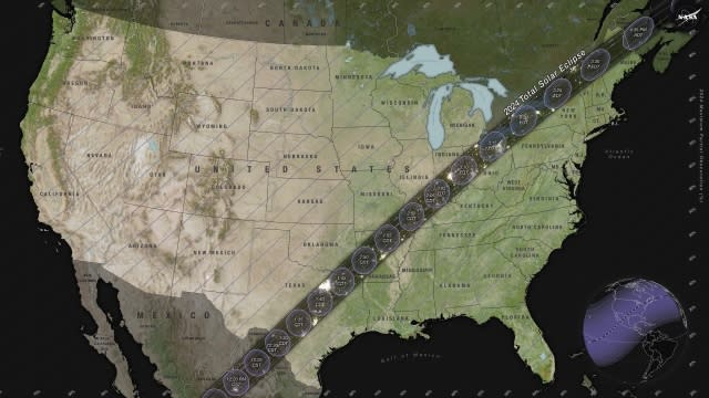 NASA's 2024 Total Solar Eclipse Map